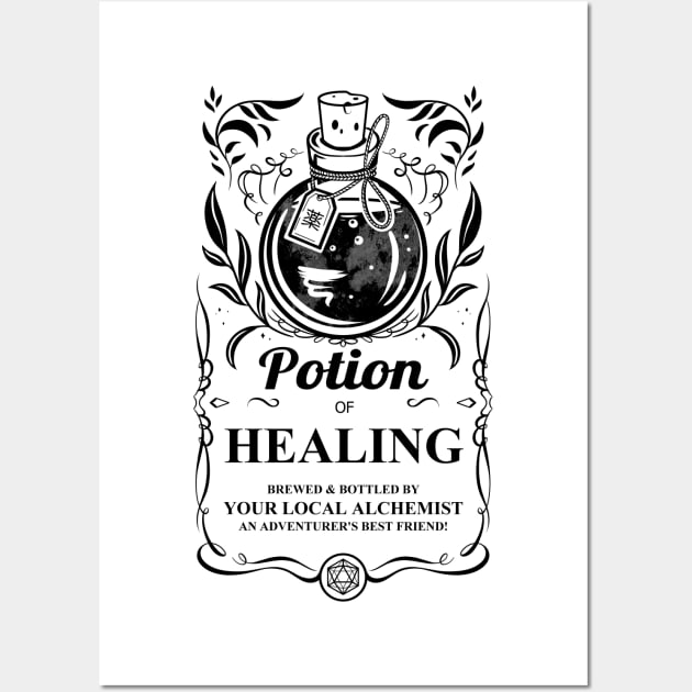 Potion of Healing: Black Version Wall Art by Milmino